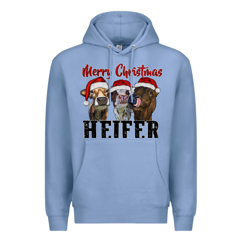 Merry Christmas Heifer Premium Hoodie by RanaPortraitStore | Teevron