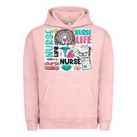 Pigment Salmon nurse life Urban Hoodie - Zillion Design Studio