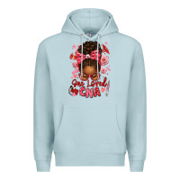 Blue Mist one loved cna afro messy bun Premium Hoodie - texasbilliewilder
