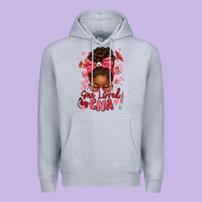 One Loved Cna Afro Messy Bun Premium Hoodie Designed By Texasbilliewilder
