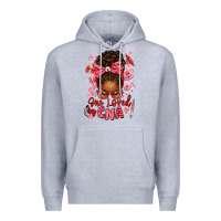 Heather Grey one loved cna afro messy bun Premium Hoodie - texasbilliewilder