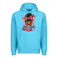 Ocean Blue one loved cna afro messy bun Premium Hoodie - texasbilliewilder