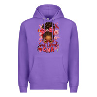 Purple one loved cna afro messy bun Premium Hoodie - texasbilliewilder