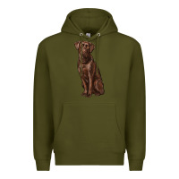 Army Green labrador retriever Premium Hoodie - RanaPortraitStore