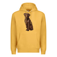 Mustard labrador retriever Premium Hoodie - RanaPortraitStore