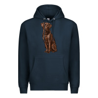 Navy labrador retriever Premium Hoodie - RanaPortraitStore