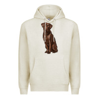 Oatmeal Heather labrador retriever Premium Hoodie - RanaPortraitStore