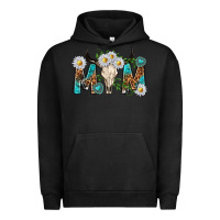 Pigment Black mom with bull skull Urban Hoodie - texasbilliewilder