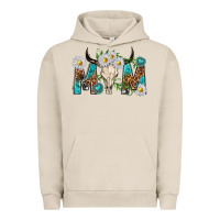 Pigment French Oak mom with bull skull Urban Hoodie - texasbilliewilder