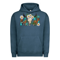 Pigment Midnight Navy mom with bull skull Urban Hoodie - texasbilliewilder