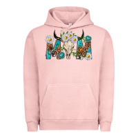 Pigment Salmon mom with bull skull Urban Hoodie - texasbilliewilder