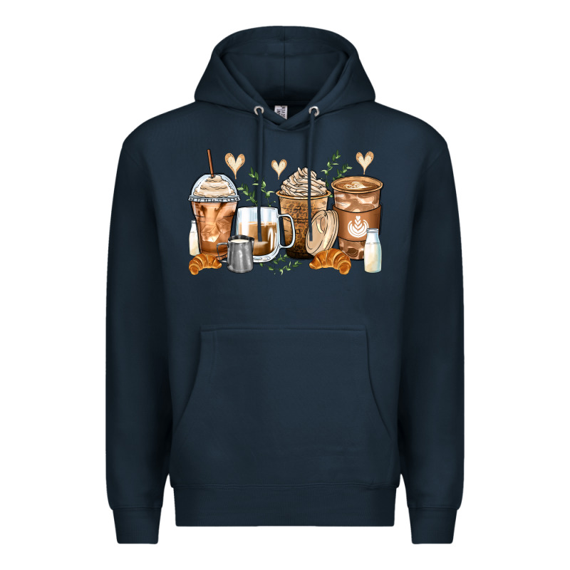 Latte Coffee Cups Premium Hoodie by Zillion Design Studio | Teevron