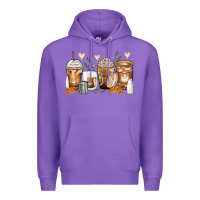 Purple latte coffee cups Premium Hoodie - Zillion Design Studio