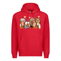 Red latte coffee cups Premium Hoodie - Zillion Design Studio