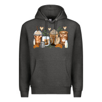 Charcoal Heather latte coffee cups Premium Hoodie - Zillion Design Studio