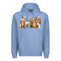 Colony Blue latte coffee cups Premium Hoodie - Zillion Design Studio
