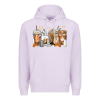 Lilac latte coffee cups Premium Hoodie - Zillion Design Studio