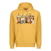Mustard latte coffee cups Premium Hoodie - Zillion Design Studio