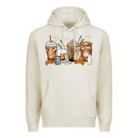 Oatmeal Heather latte coffee cups Premium Hoodie - Zillion Design Studio
