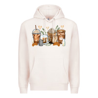 Pale Pink latte coffee cups Premium Hoodie - Zillion Design Studio