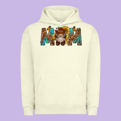 Mom With Bull Skull Urban Hoodie Designed By Texasbilliewilder