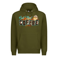 Army Green but first coffee Premium Hoodie - Zillion Design Studio