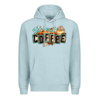 Blue Mist but first coffee Premium Hoodie - Zillion Design Studio