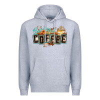 Heather Grey but first coffee Premium Hoodie - Zillion Design Studio
