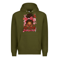 Army Green one loved supervisor afro messy bun Premium Hoodie - texasbilliewilder