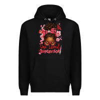 Black one loved supervisor afro messy bun Premium Hoodie - texasbilliewilder