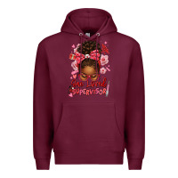 Burgundy one loved supervisor afro messy bun Premium Hoodie - texasbilliewilder