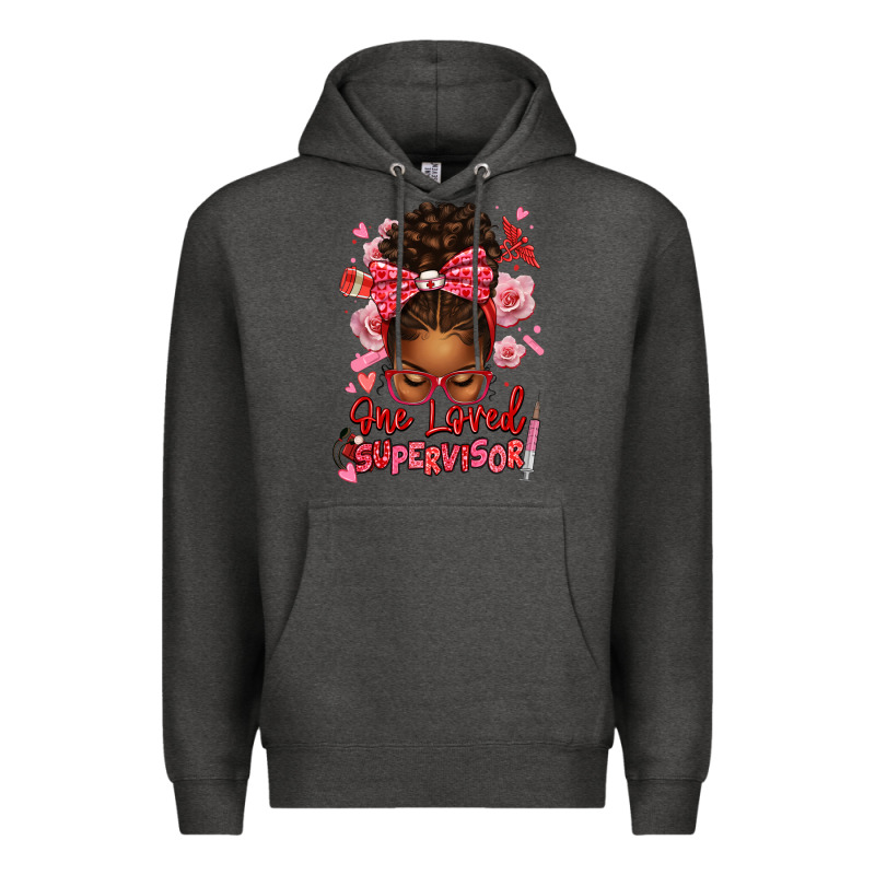 One Loved Supervisor Afro Messy Bun Premium Hoodie by texasbilliewilder | Teevron