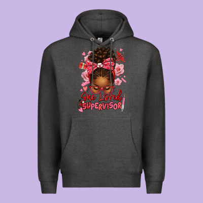 One Loved Supervisor Afro Messy Bun Premium Hoodie Designed By Texasbilliewilder
