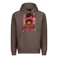 Coffee one loved supervisor afro messy bun Premium Hoodie - texasbilliewilder