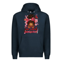 Navy one loved supervisor afro messy bun Premium Hoodie - texasbilliewilder