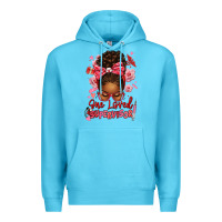 Ocean Blue one loved supervisor afro messy bun Premium Hoodie - texasbilliewilder