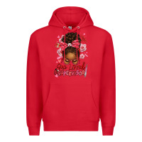 Red one loved supervisor afro messy bun Premium Hoodie - texasbilliewilder