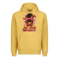 Antique Gold one loved supervisor afro messy bun Premium Hoodie - texasbilliewilder