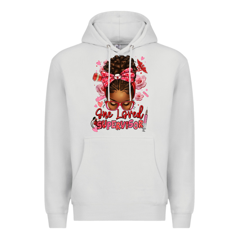 One Loved Supervisor Afro Messy Bun Premium Hoodie by texasbilliewilder | Teevron