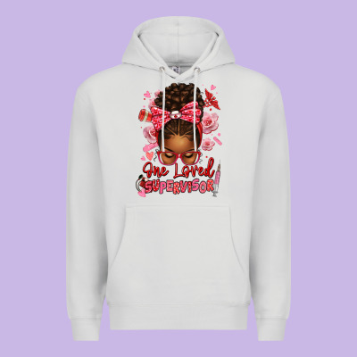 One Loved Supervisor Afro Messy Bun Premium Hoodie Designed By Texasbilliewilder