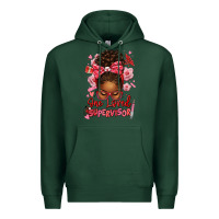 Sports Green one loved supervisor afro messy bun Premium Hoodie - texasbilliewilder