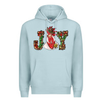 Blue Mist christmas joy with rooster Premium Hoodie - RanaPortraitStore