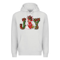 Dove Grey christmas joy with rooster Premium Hoodie - RanaPortraitStore