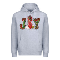 Heather Grey christmas joy with rooster Premium Hoodie - RanaPortraitStore