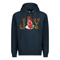 Navy christmas joy with rooster Premium Hoodie - RanaPortraitStore