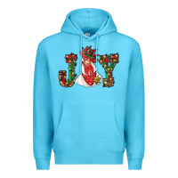 Ocean Blue christmas joy with rooster Premium Hoodie - RanaPortraitStore
