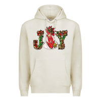 Oatmeal Heather christmas joy with rooster Premium Hoodie - RanaPortraitStore