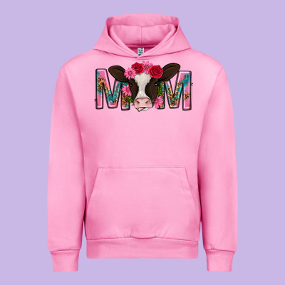 Mom With Cow Mothers Day Urban Hoodie Designed By Texasbilliewilder