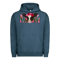 Pigment Midnight Navy mom with cow mothers day Urban Hoodie - texasbilliewilder