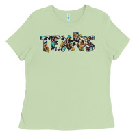 Matcha texas sunflower cowhide leopard texas map Ladies Tee - Artiststas